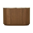 Oberon Crescent Marble Storage Unit - Matt Ocean Marble - Smoked Ash