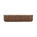 Oberon Crescent Marble Entertainment Unit - Matt Ocean Marble - Smoked Ash