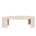 Oberon Curve Marble Coffee Table - Natural Travertine - Shell