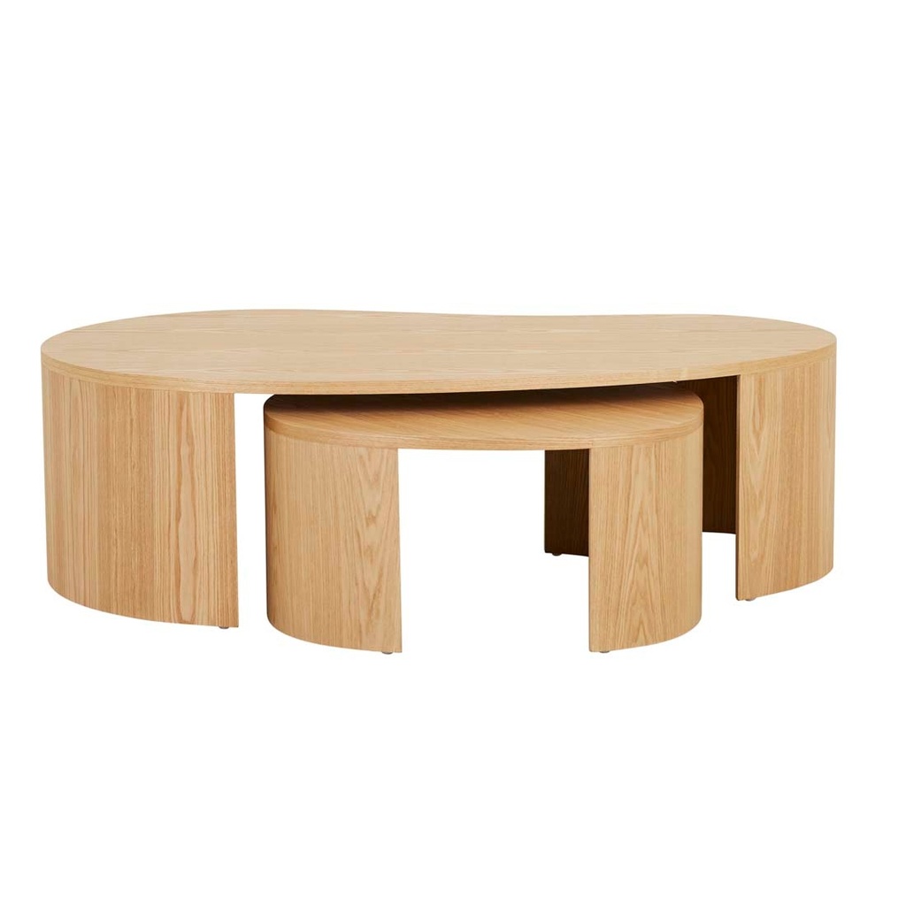 [OBERON-CURVE-NEST-COFFEE-TABLE-NATURAL-ASH-CT-OBER-CRV-NEST] Oberon Curve Nest of 2 Coffee Tables - Natural Ash