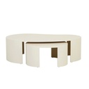 Oberon Curve Nest of 2 Coffee Tables - Shell
