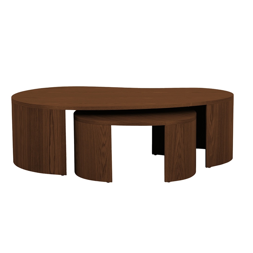 [OBERON-CURVE-NEST-OF-2-COFFEE-TABLES-SMOKED-ASH-CT-OBER-CRV-NEST] Oberon Curve Nest of 2 Coffee Tables - Smoked Ash