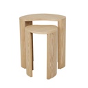 Oberon Curve Nest of 2 Side Tables - Natural Ash