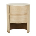 Oberon Lune Marble Bedside - Natural Ash - Natural Travertine