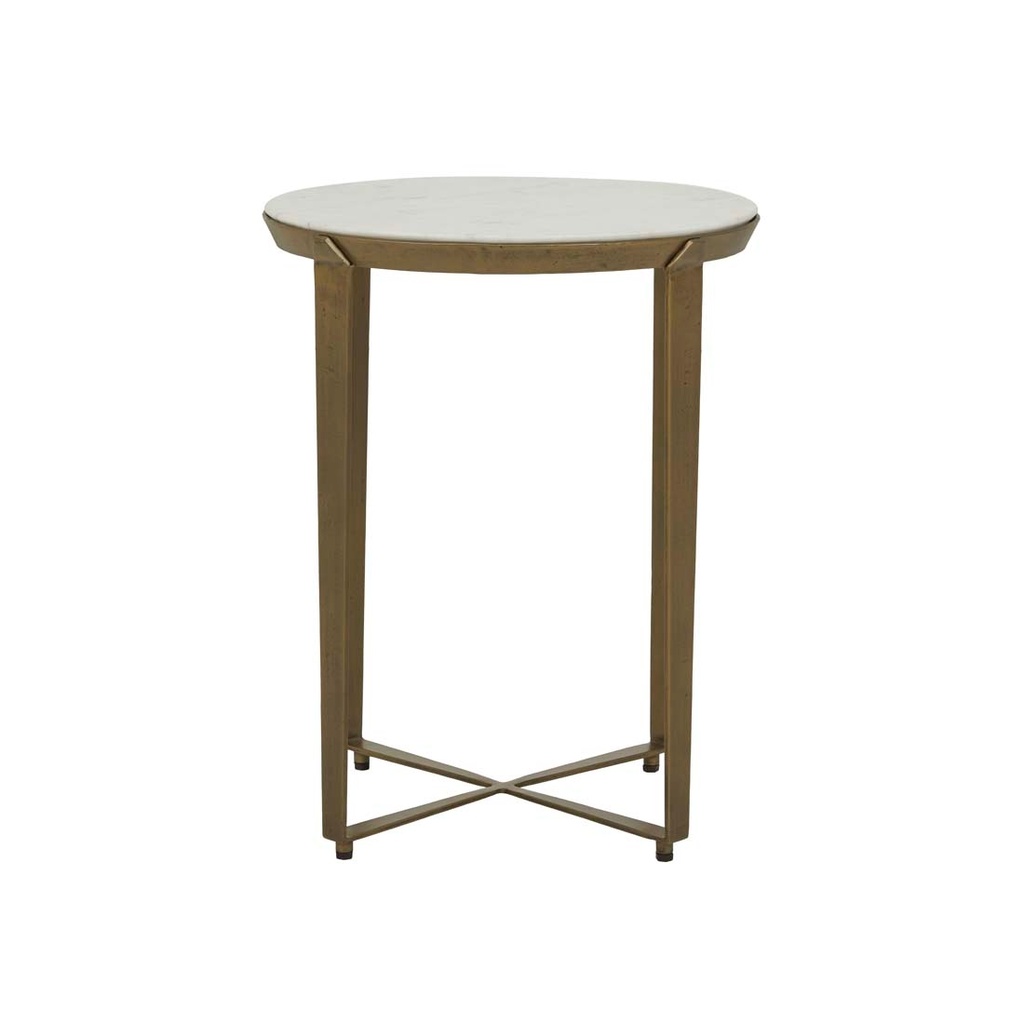 [OPHELIA-SIDE-TABLE-WHITE-MARBLE-ANTIQUE-BRASS-LTO-OPH-ANTIQUE-BRASS] Ophelia Side Table - White Marble - Antique Brass