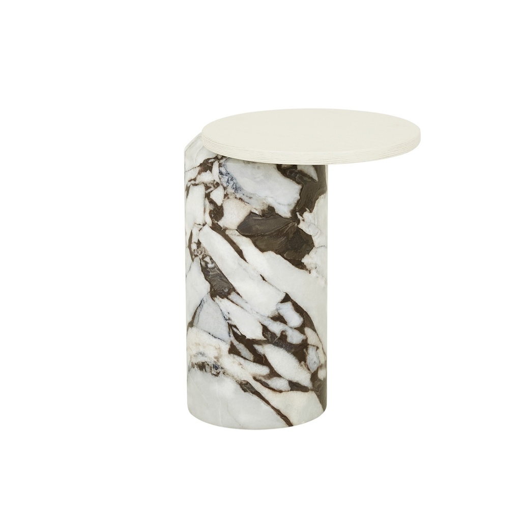 [PABLO-MARBLE-SIDE-TABLE-MATT-OCEAN-MARBLE-SHELL-LTO-PAB-SHELL] Pablo Marble Side Table - Matt Ocean Marble - Shell