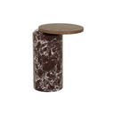 Pablo Marble Side Table - Matt Rouge Marble - Smoked Ash