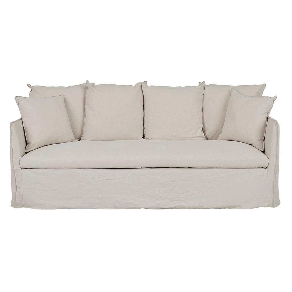 [SOF-VIT-SLIP3S-EAMES-PARCHMENT] Vittoria Slip Cover 3 Seater Sofa - Eames Parchment