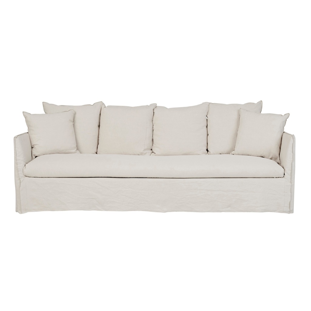 [SOF-VIT-SLIP4S-EAMES-PARCHMENT] Vittoria Slip Cover 4 Seater Sofa - Eames Parchment