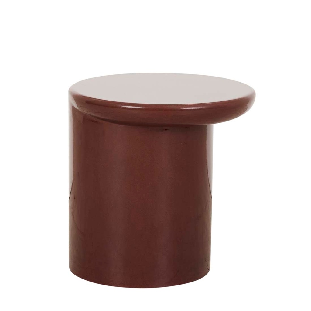 [PETRA-SPHERE-SIDE-TABLE-BURGUNDY-GLAZE-LTO-PETRA-SPH] Petra Sphere Side Table - Burgundy Glaze