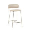 Piccolo Barstool - Sandstone PU - Brushed Chrome