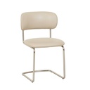 Piccolo Cantilever Dining Chair - Sandstone PU - Brushed Chrome