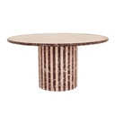 Pippa Stripe Dining Table - Blush Dapple - Sangria