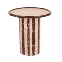 Pippa Stripe Marble Side Table - Blush Dapple - Sangria
