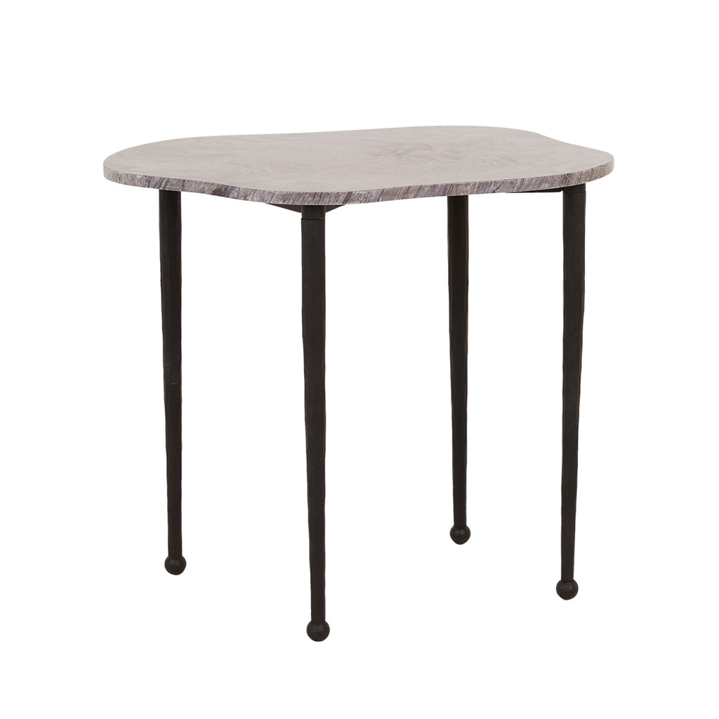 [LT-DALI-SWAY-MAR-CELESTIAL-MARBLE-BLACK] Dali Sway Marble Side Table - Celestial Marble - Black