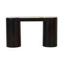 Pluto Marble Console - Matt Ocean Marble - Black Oak