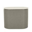 Pluto Oval Marble Side Table - White Marble - Snowgum