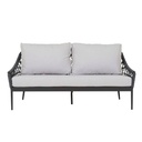 Portsea Classic 2 Seater Sofa - Light Grey - Charcoal Aluminium