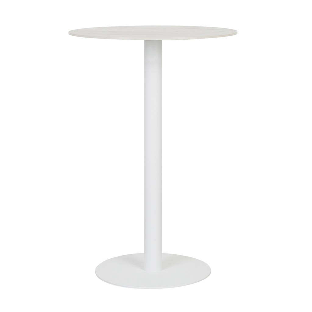[PORTSEA-CRUISE-ROUND-BAR-TABLE-WHITE-STONE-WHITE-BT-POR-CRU-RD-WHITE] Portsea Cruise Round Bar Table - White Stone - White