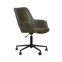 Quentin Office Chair - Vintage Matt Green PU - Black Metal