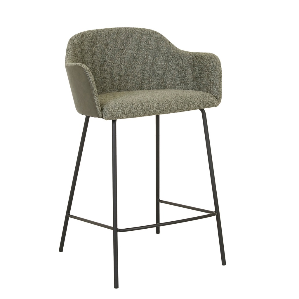 [RILEY-BARSTOOL-MOSS-TWEED-VINTAGE-MATT-GREEN-PU-BS-RIL-X-VINTAGE-MATT-GREEN-PU] Riley Barstool - Moss Tweed - Vintage Matt Green PU