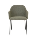 Riley Dining Armchair - Moss Tweed - Vintage Matt Green PU