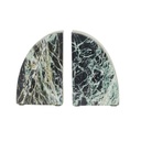 Rufus Curve Set of 2 Bookends - Spider Green Marble