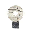 Rufus Halo Sculpture - Multi Travertine - Black Marble