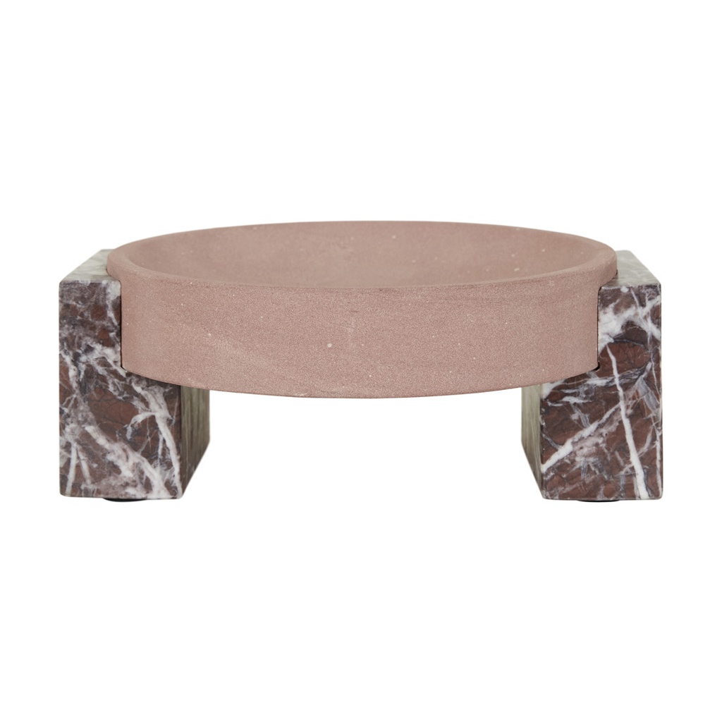 Rufus Hedra Bowl - Rosso Marble - Red Sandstone