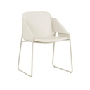 Rye Dining Armchair - Light Linen Grey - Grey Metal