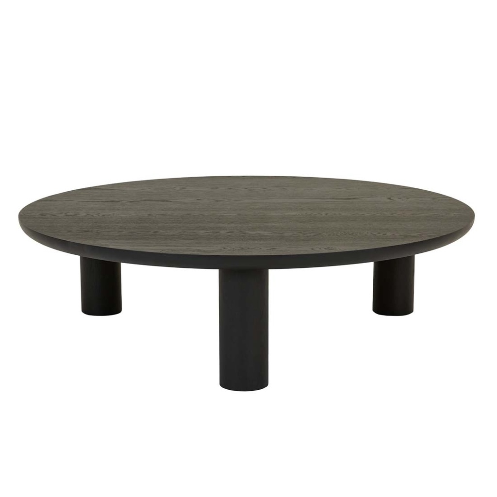 Seb Round Coffee Table - Black Oak