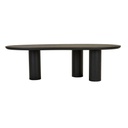 Seb Curve Dining Table - Black Oak