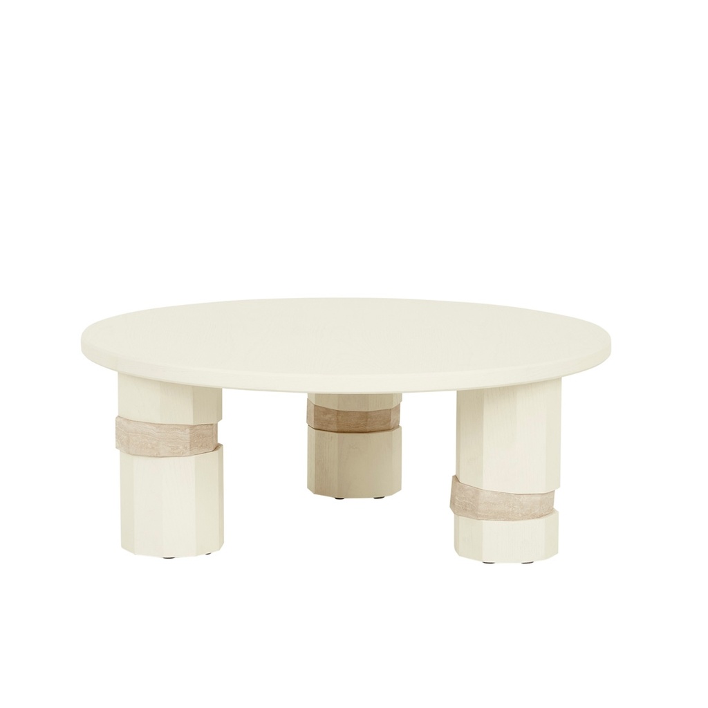 [CTO-EVST-SHELL-NATURAL-TRAVERTINE] Everest Coffee Table - Shell - Natural Travertine