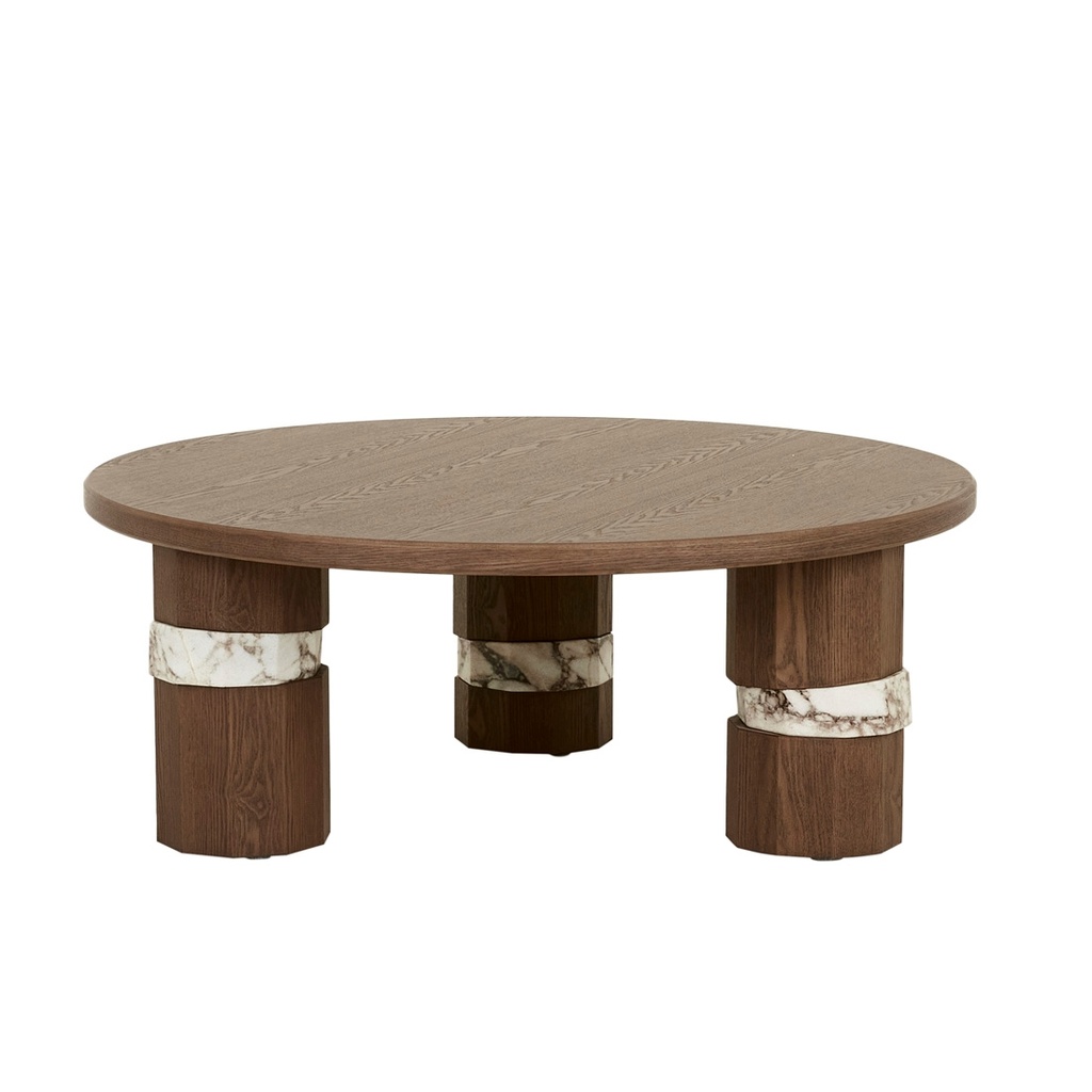 Everest Coffee Table - Smoked Ash - Matt Ocean Marble