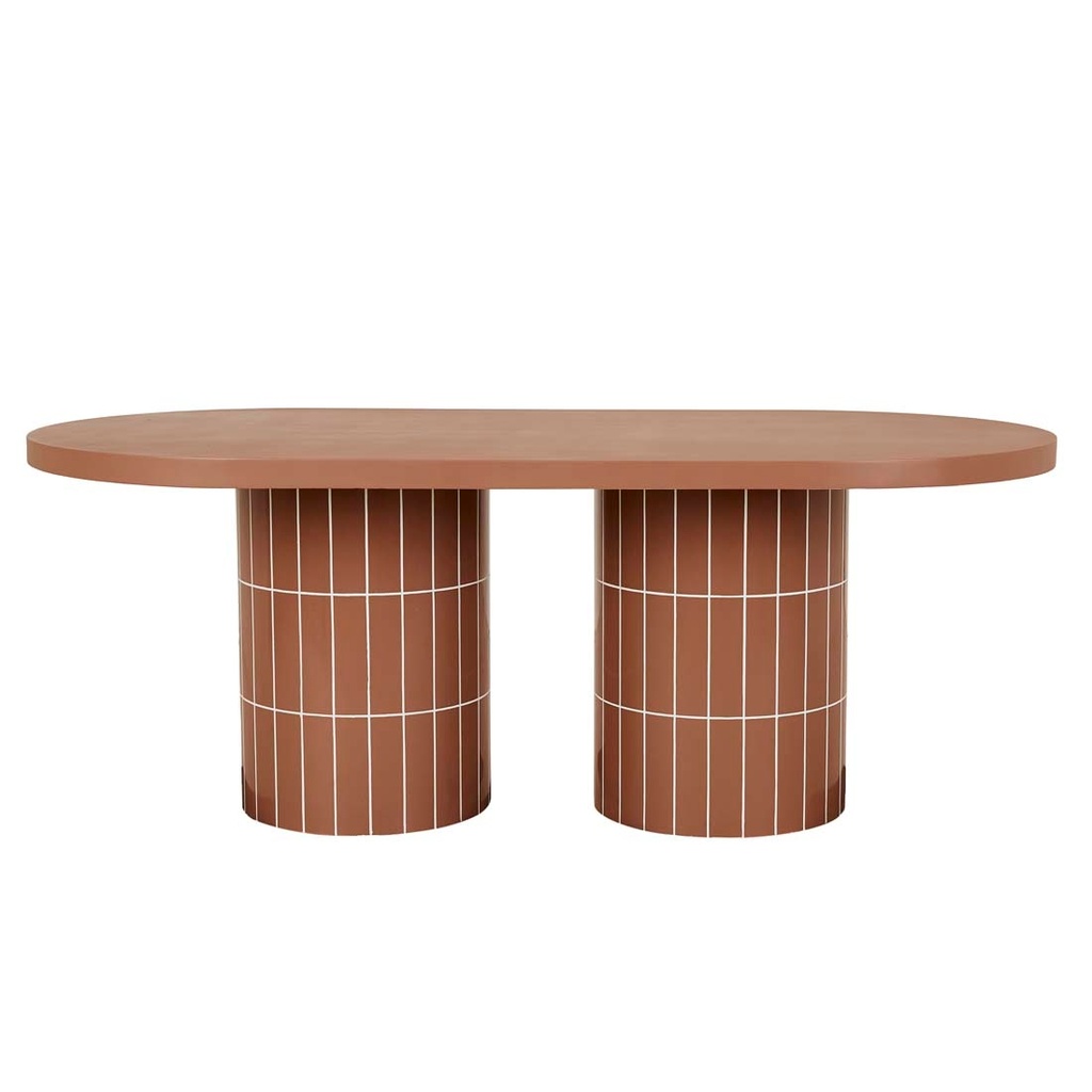 [SEVILLE-TILE-OVAL-DINING-TABLE-BURNT-SIENNA-TILE-BURNT-SIENNA-DT-SEVIL-TILE-OVL-BURNT-SIENNA] Seville Tile Oval Dining Table - Burnt Sienna Tile - Burnt Sienna