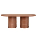Seville Tile Oval Dining Table - Burnt Sienna Tile - Burnt Sienna