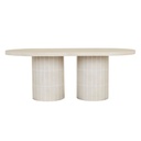Seville Tile Oval Dining Table - Pearl White - Matt Pearl White