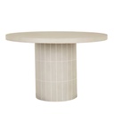 Seville Tile Round Dining Table - Pearl White - Matt Pearl White