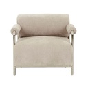 Sidney Renzo Sofa Chair - Parchment - Chrome