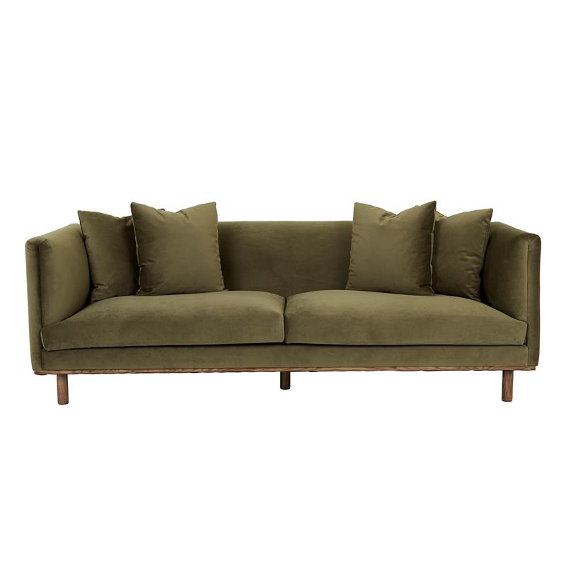 Sidney Fold 3 Seater Sofa - Loden - Dark Walnut