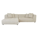 Sidney Slouch 3-Seater Left Chaise Sofa with 2-Seater Arm - Barley