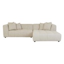 Sidney Slouch 3-Seater Right Chaise Sofa with 2-Seater Arm - Barley