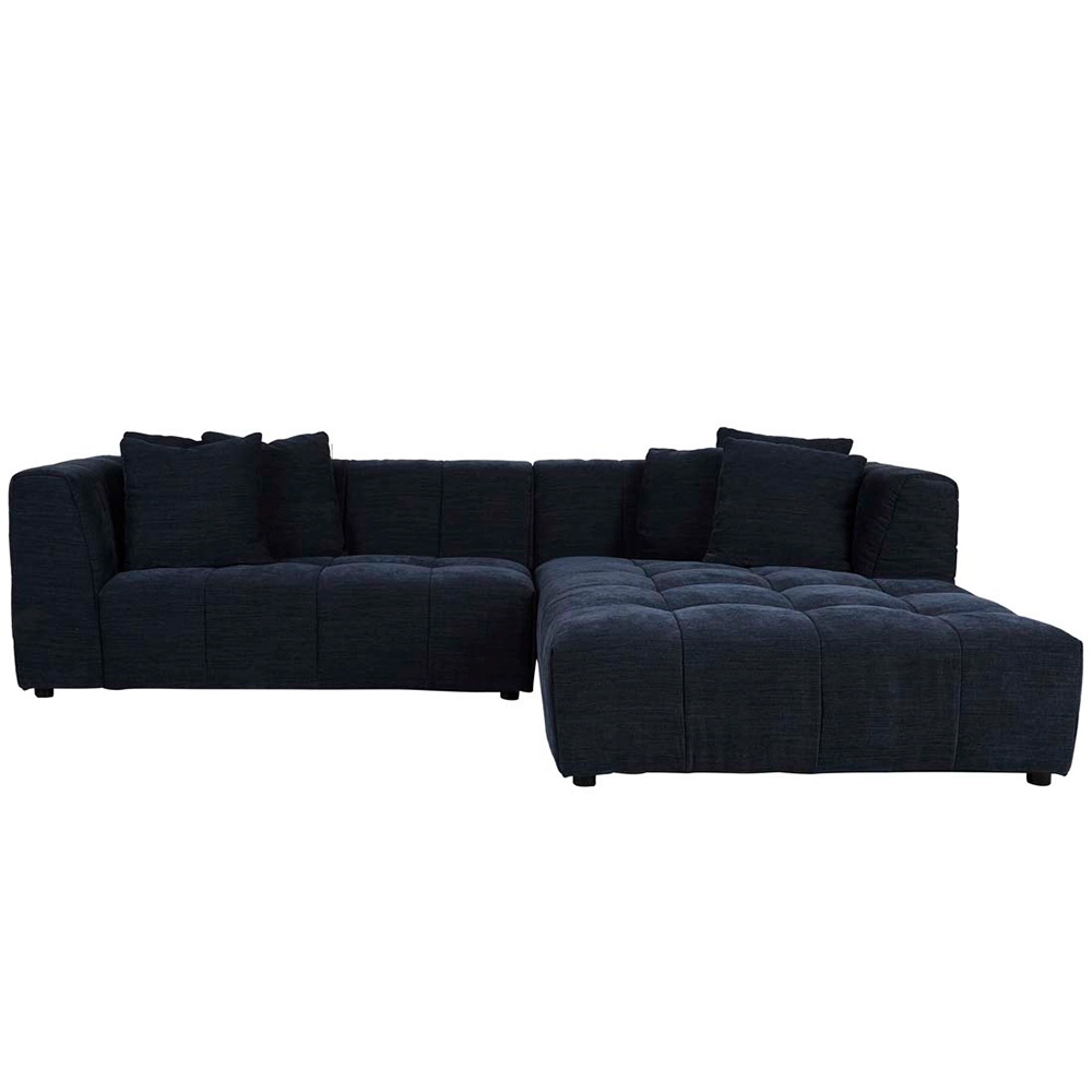Sidney Slouch 3-Seater Right Chaise Sofa with 2-Seater Arm - Copeland Ink