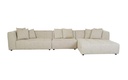 Sidney Slouch 4-Seater Right Chaise with Arm - Barley