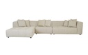 Sidney Slouch 4-Seater Left Chaise with Arms - Barley