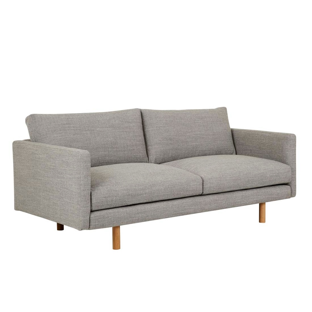 Base 2 Seater Sofa - Haze Grey - Light Oak