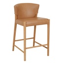 Ronda Barstool - Pecan Leather - Light Oak