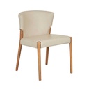 Ronda Upholstered Dining Chair - Limestone Leather - Light Oak