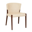 Ronda Upholstered Dining Chair - Limestone Leather - Smoked Oak