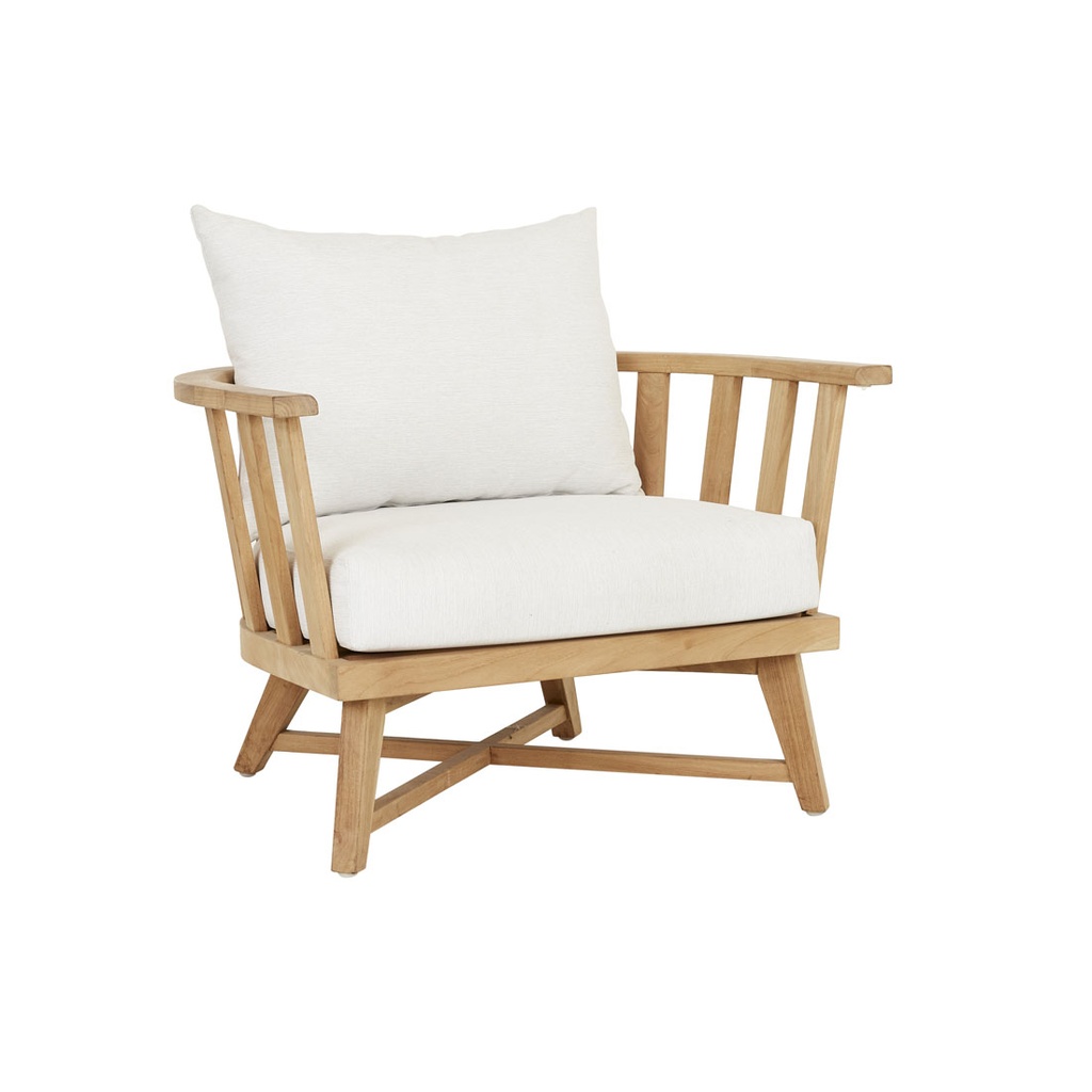 [SONOMA-SLAT-OCCASIONAL-CHAIR-SNOW-NATURAL-TEAK-CH-SONO-SLT-NATURAL-TEAK] Sonoma Slat Occasional Chair - Snow - Natural Teak